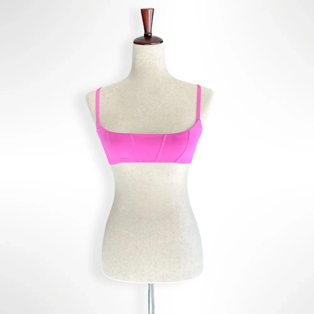 SKIMS Signature Swim Corset Bikini Top in the color Neon Orchid, XS -like New!